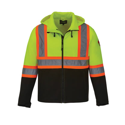 Shield Hi-Vis Softshell Jackets With Detachable Hood