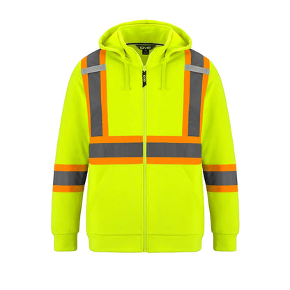Infinity Hi-Vis Polyester Fleece Full Zip Hooded Sweatshirts With Detachable Hood
