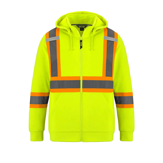 Infinity Hi-Vis Polyester Fleece Full Zip Hooded Sweatshirts With Detachable Hood