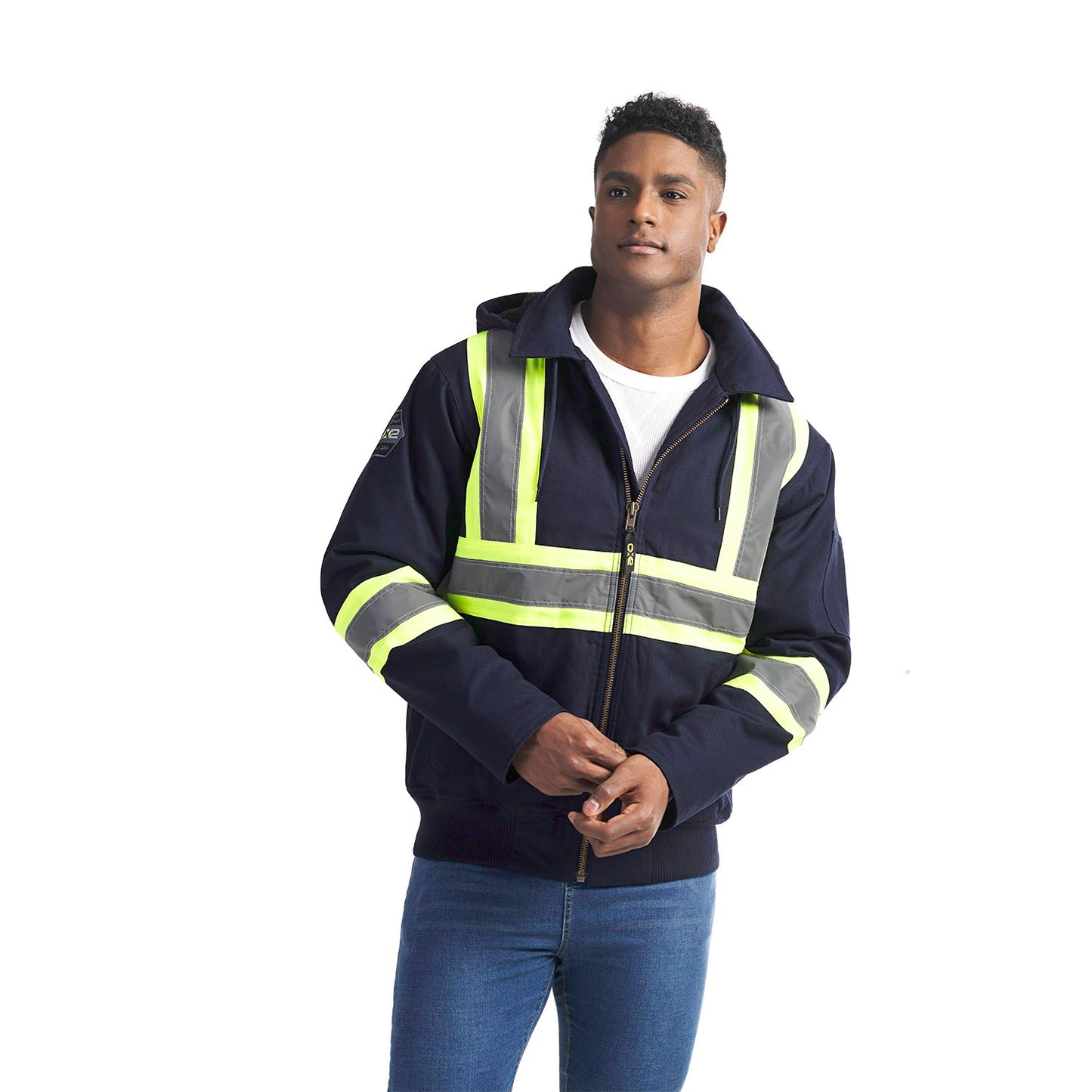 International – Hi-Vis Bomber Jacket with Sherpa Lining